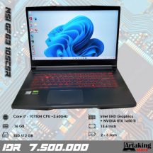 SERI GAMING – MSI GF63 10SCSR – Core i7 – Gen 10 th – Ram 16 GB – SSD 512 GB