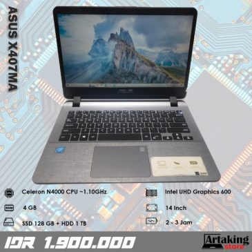 Asus X407MA – Celeron N4000 – Ram 4 GB – Sudah SSD
