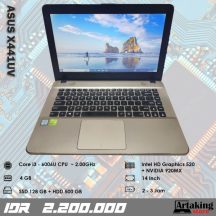 Asus X441UV – Core i3 – Gen 6 th – Ram 4 GB – Sudah SSD – Double VGA