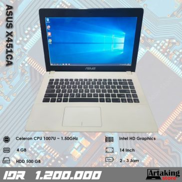 Asus X451CA – Celeron 1007U – Ram 4 GB – Normal Siap Pakai