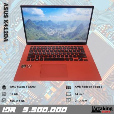 Asus X412DA – Ryzen 3 – Ram 12 GB – SSD 512 GB