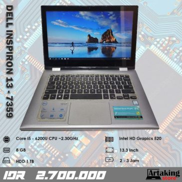Dell Inspiron 13 – 7359 – Core i5 – Gen 6 th – Ram 8 GB – Normal Siap Pakai