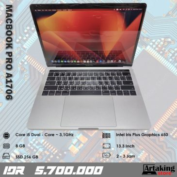 Touchbar – Macbook Pro A1706 (2017) – Core i5 – Ram 8 GB – SSD 256 GB